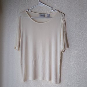 Chico's Travelers white tshirt acrylic